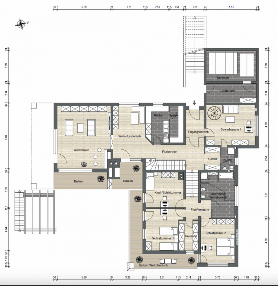 Grundriss EG Einfamilienhaus Grafenau