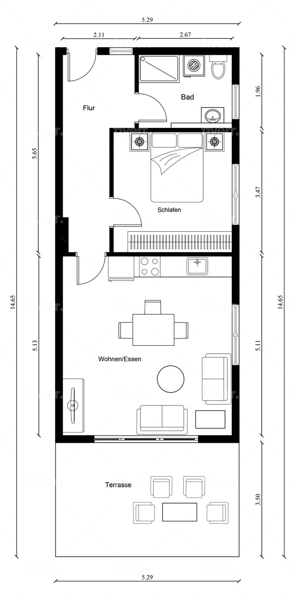 Grundriss DG Dachgeschosswohnung Deggendorf