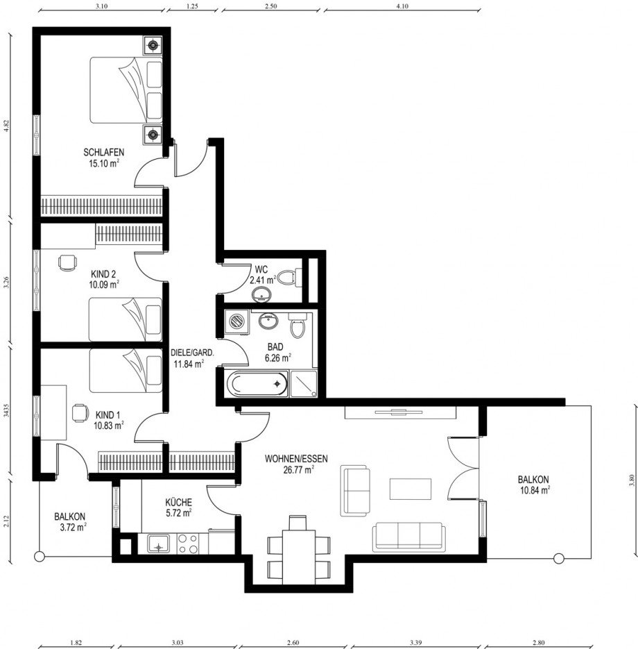 1. Obergeschoss Etagenwohnung Haar