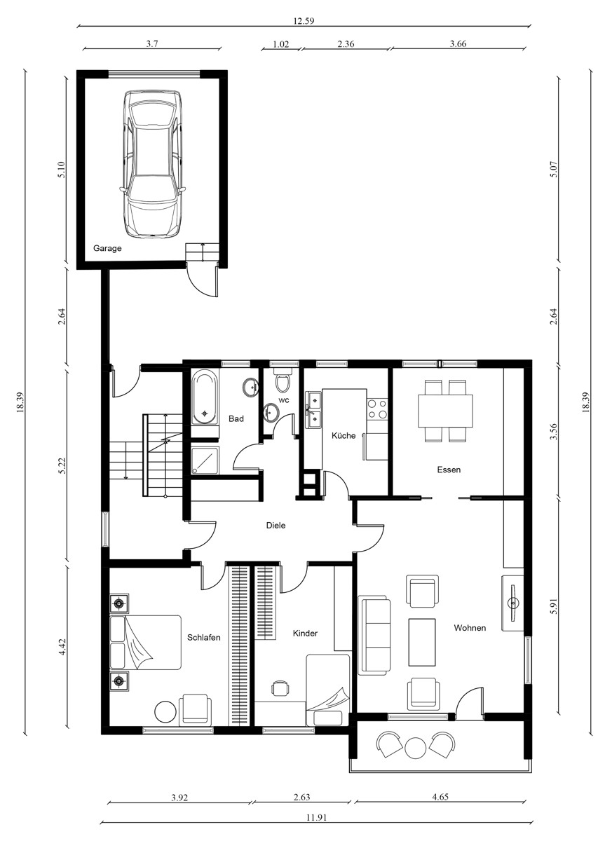 Wohnung 1 Mehrfamilienhaus Ruhmannsfelden