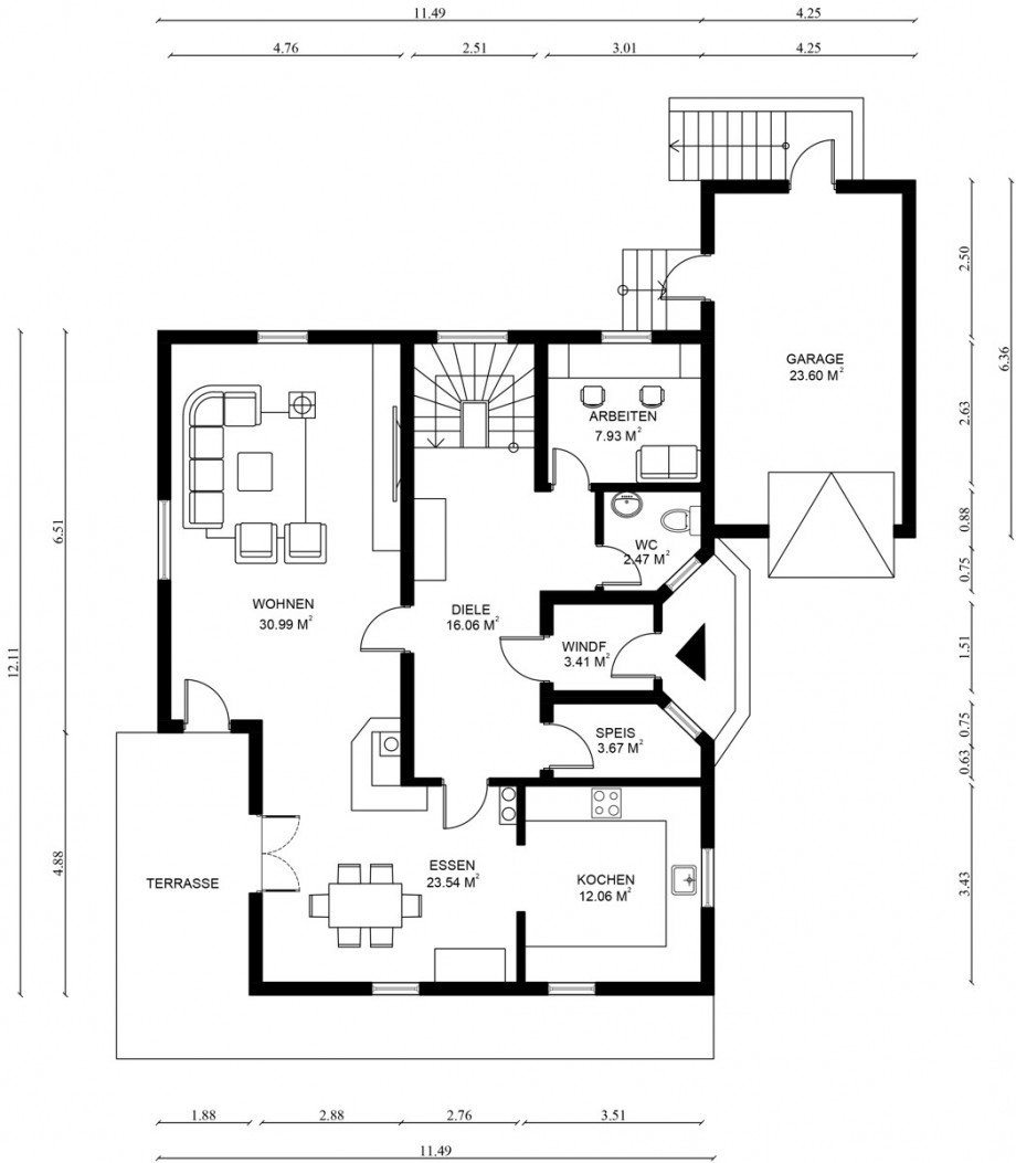 Erdgeschoss Einfamilienhaus Grafling