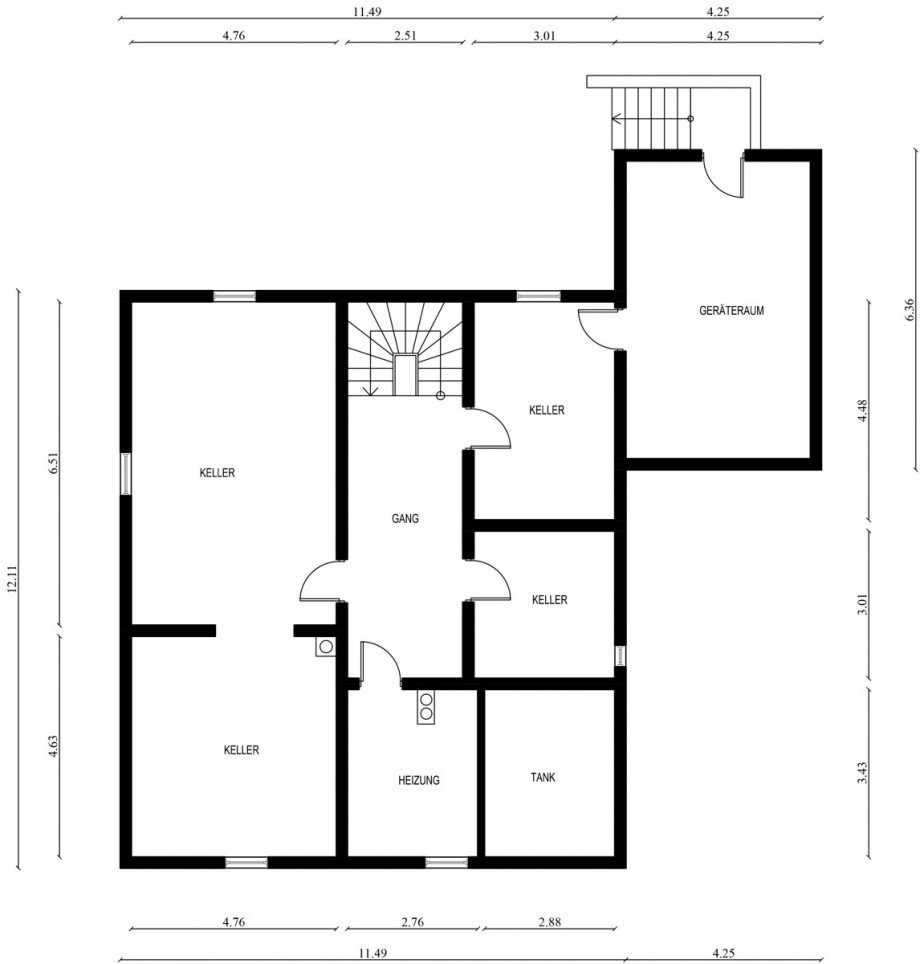 Kellergeschoss Einfamilienhaus Grafling