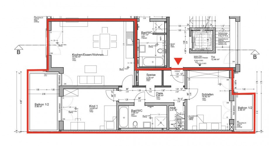 Grundriss 2 OG Etagenwohnung Deggendorf